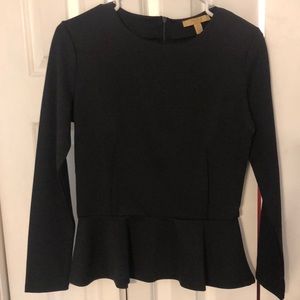 Zara Black Peplum Top